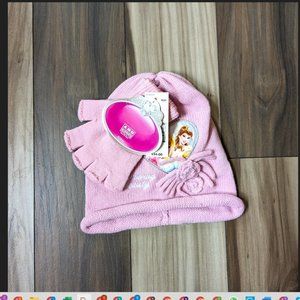 NWT Disney Princess Girls NINAS Gloves Hat Set Fingerless Mittens & Hat …